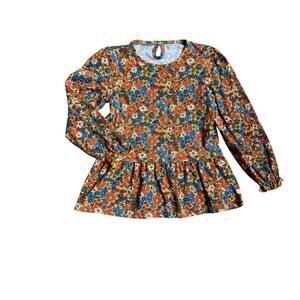 RuffleButts Autumn Floral Shirt